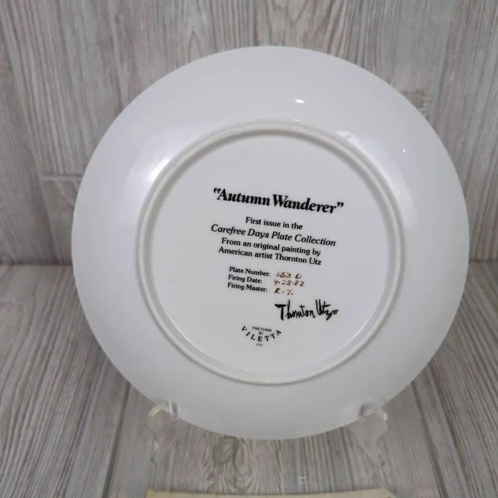 Thornton Utz AUTUMN WANDERER Carefree Days Plate  Collection-Viletta China VTG